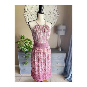 London Times Strappy Sundress Pink Red Size 8